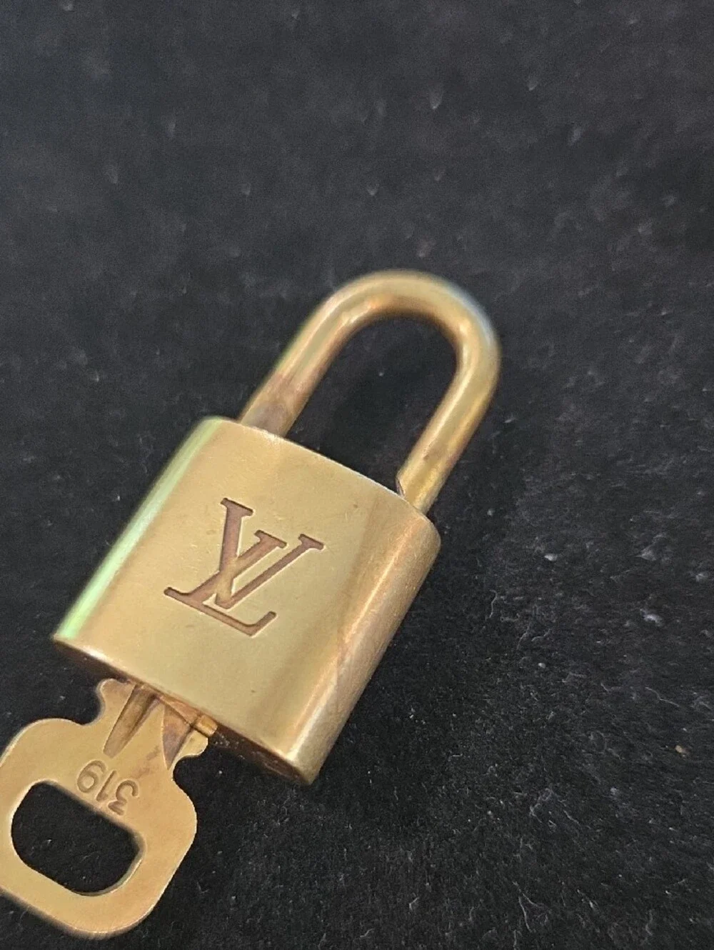 Louis Vuitton Gold Padlock with LV Monogram #319